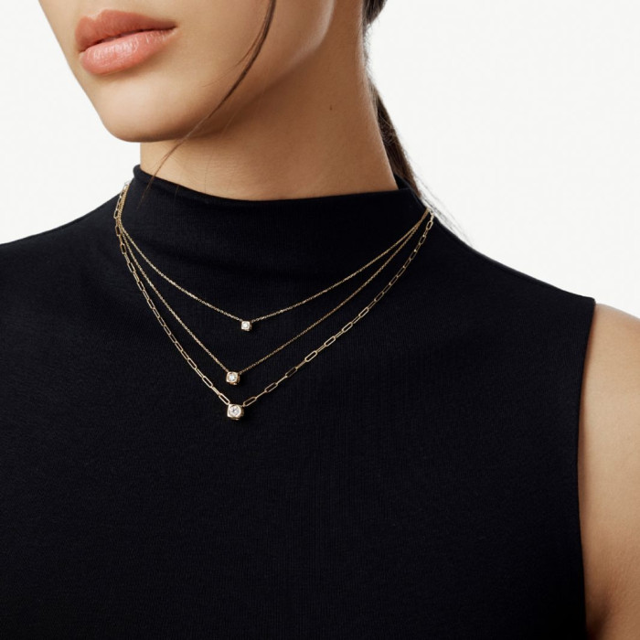 Collier Le Cube Diamant petit modèle or jaune et diamant - Dinh Van
