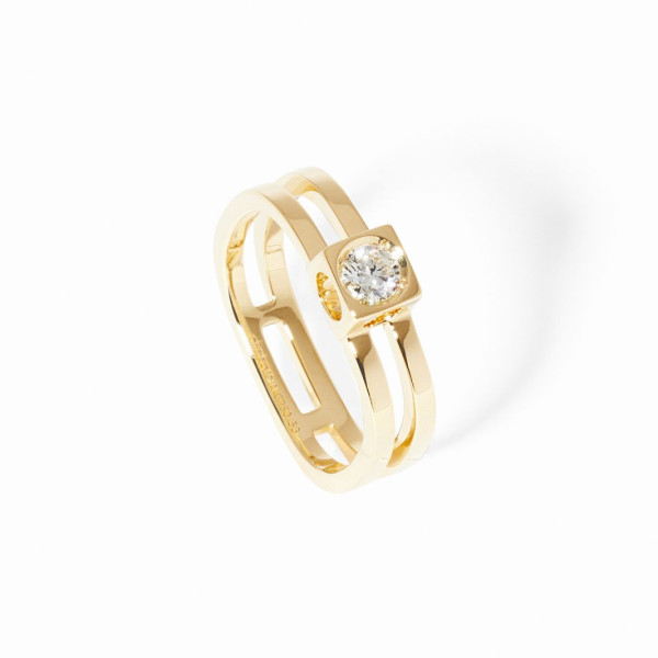 Le Cube Diamant ring yellow gold and diamond size 52 - Dinh Van