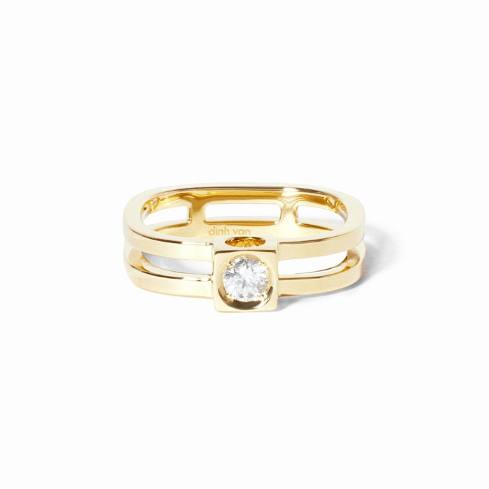 Le Cube Diamant ring yellow gold and diamond size 52 - Dinh Van
