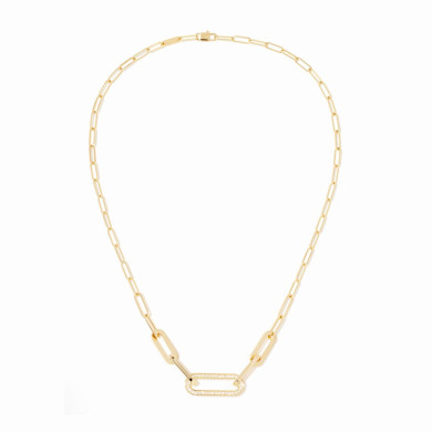 Collier Maillon moyen modèle or jaune et diamants - Dinh Van