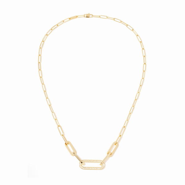 Maillon medium necklace yellow gold and diamonds - Dinh Van