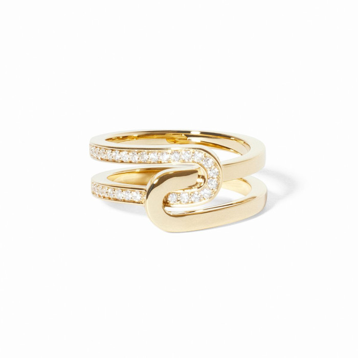 Bague Maillon Star petit modèle or jaune et diamants taille 52 - Dinh Van