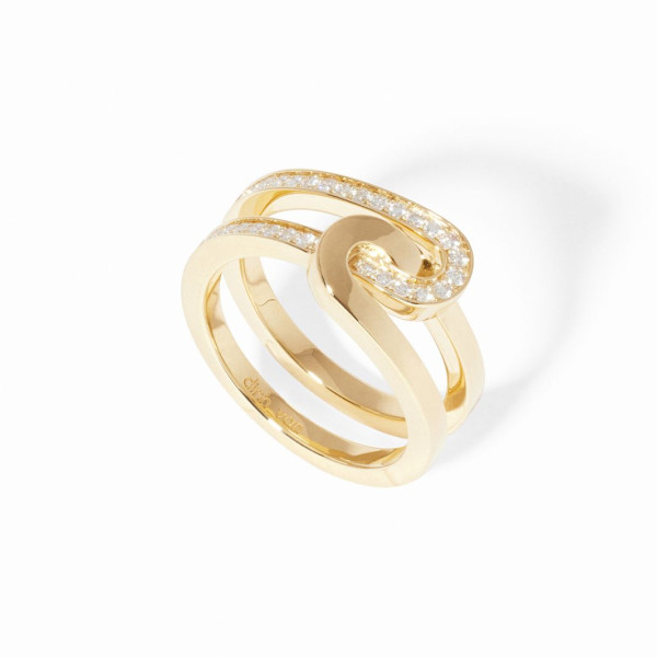 Bague Maillon Star petit modèle or jaune et diamants taille 52 - Dinh Van