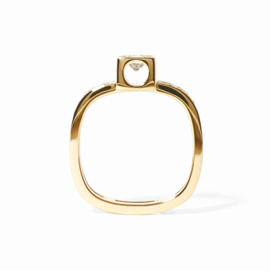 Bague Le Cube Diamant grand modèle pavée or jaune et diamants taille 53 - Dinh Van