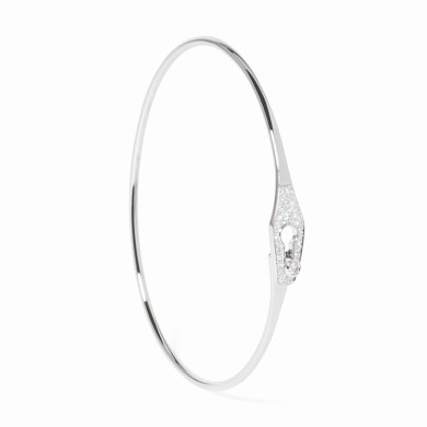 Bracelet Serrure Jonc or blanc et diamants - Dinh Van