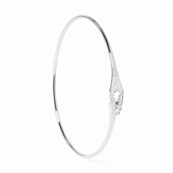 Bracelet Serrure Jonc or blanc et diamants - Dinh Van