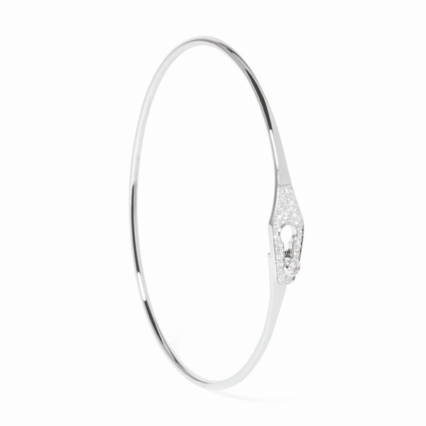Bracelet Serrure Jonc or blanc et diamants - Dinh Van