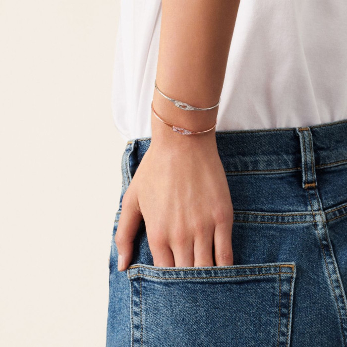 Bracelet Serrure Jonc or blanc et diamants - Dinh Van