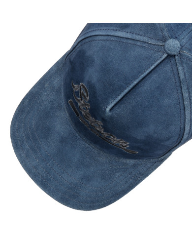 Casquette en Cuir Vintage Denim Blue - Stetson