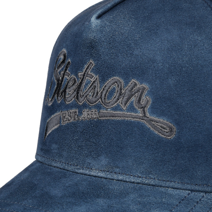 Casquette en Cuir Vintage Denim Blue - Stetson