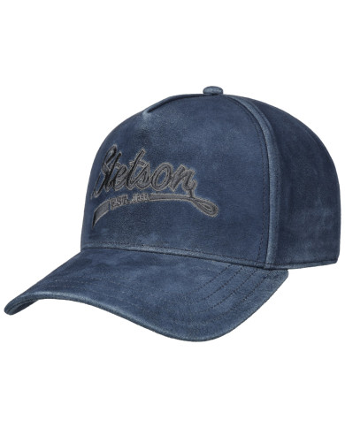 Casquette en Cuir Vintage Denim Blue - Stetson