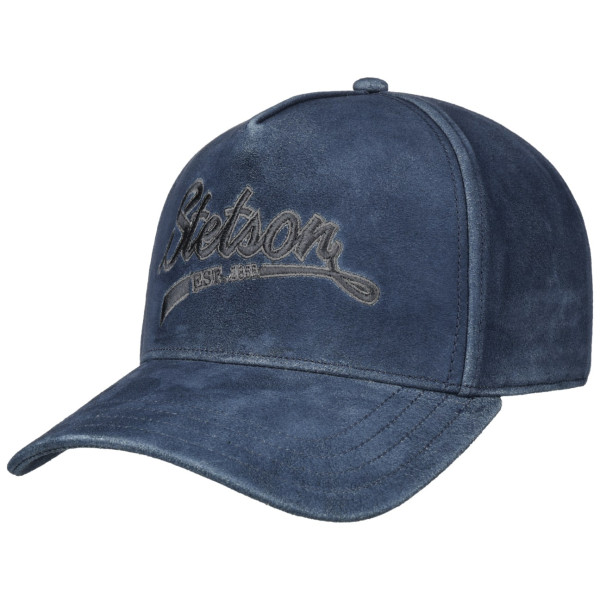 Casquette en Cuir Vintage Denim Blue - Stetson