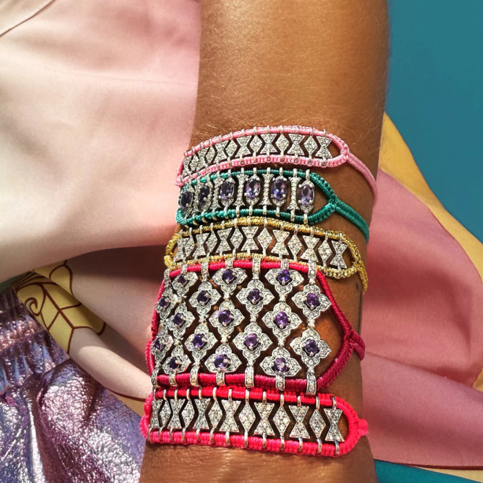 Bracelet Buzios Rose fluo - Van Den Abeele