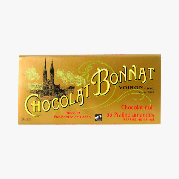Chocolat Noir Praliné Amande 100g - Bonnat