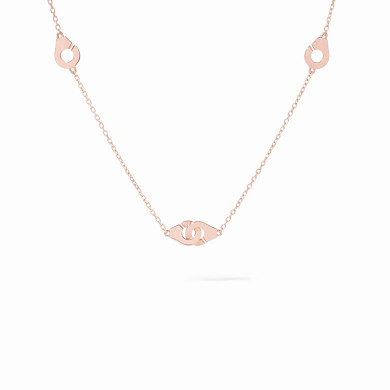 Collier Menottes dinh van multi-motifs or rose
