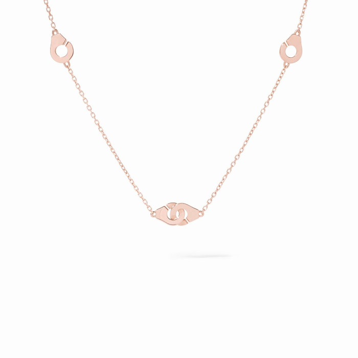Collier Menottes dinh van multi-motifs or rose