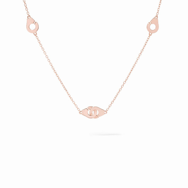 Collier Menottes dinh van multi-motifs or rose