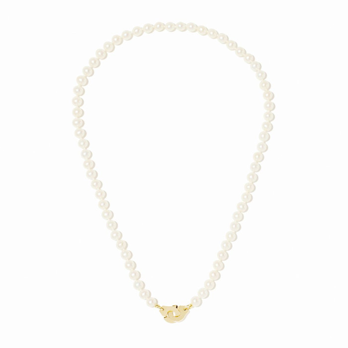 Collier de perles Menottes dinh van petit modèle or jaune et perles