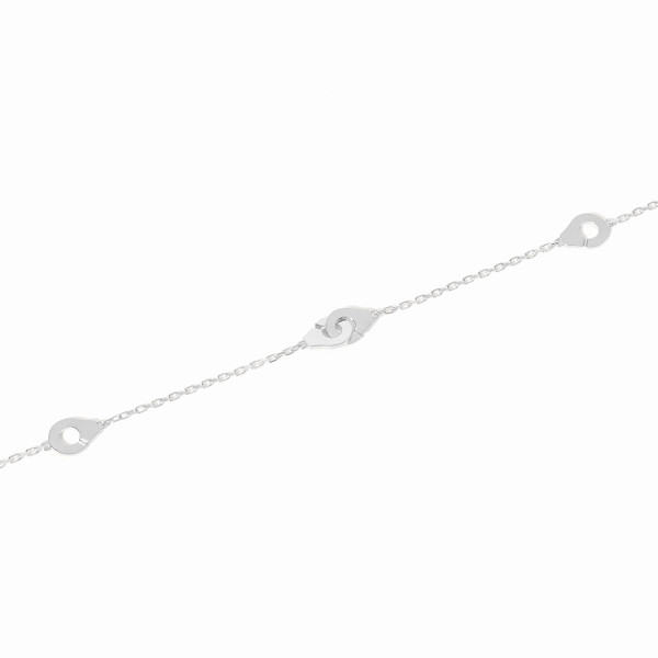 Bracelet sur chaîne Menottes dinh van multi-motifs or blanc