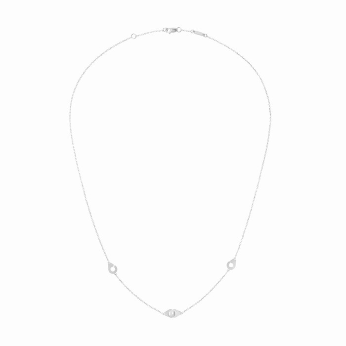 Collier Menottes dinh van multi-motifs or blanc