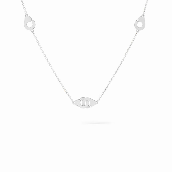 Collier Menottes dinh van multi-motifs or blanc