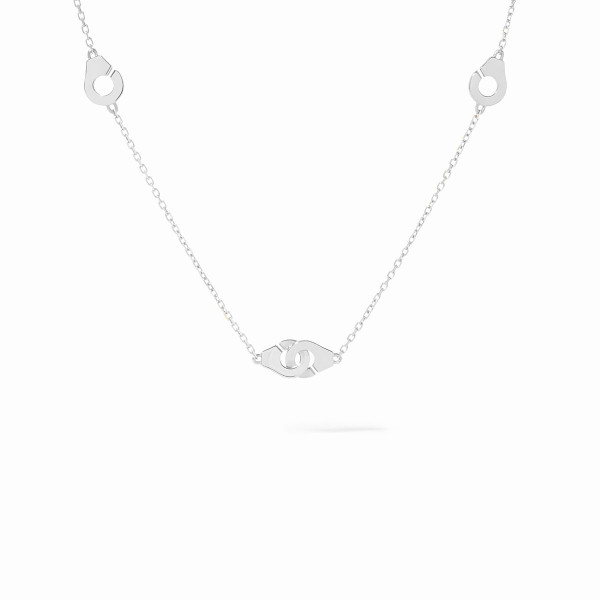 Collier Menottes dinh van multi-motifs or blanc