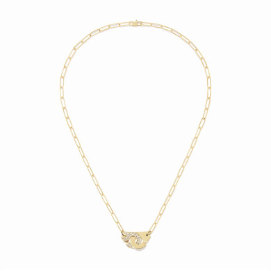 Collier Menottes dinh van moyen modèle or jaune et diamants