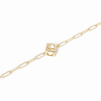 Bracelet sur chaîne Le Pavé petit modèle or jaune