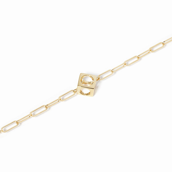 Bracelet sur chaîne Le Pavé petit modèle or jaune