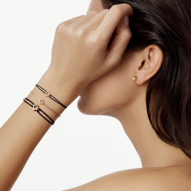 Bracelet sur chaîne Le Pavé petit modèle or jaune