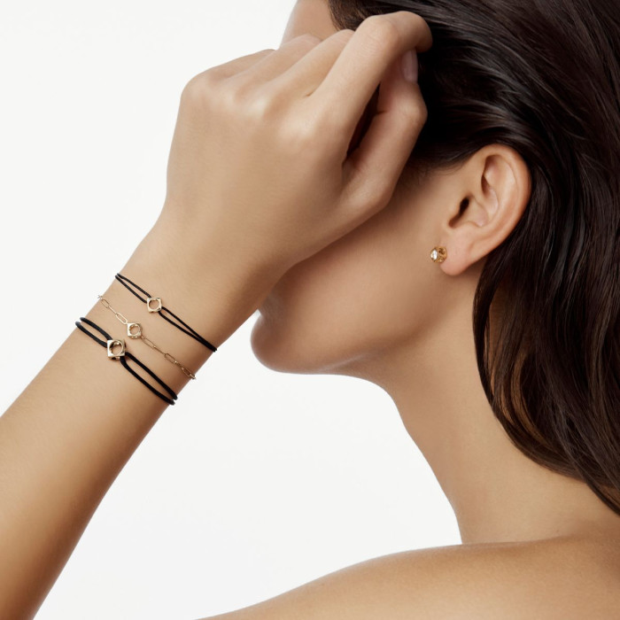 Bracelet sur chaîne Le Pavé petit modèle or jaune