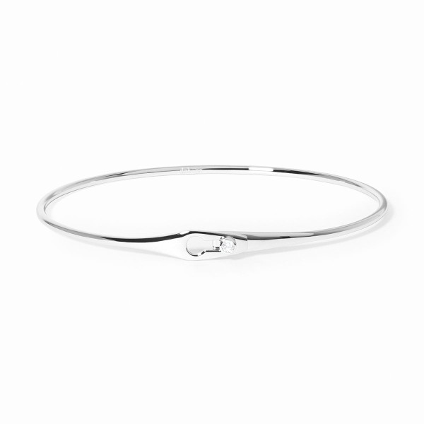 Bracelet Serrure Jonc or blanc et diamant