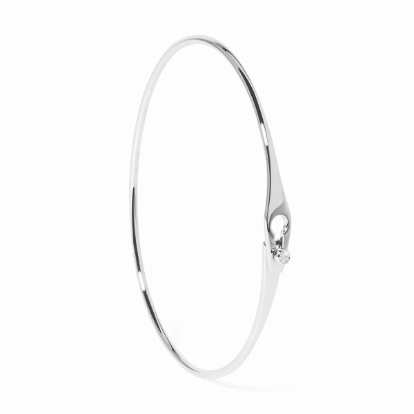 Bracelet Serrure Jonc or blanc et diamant