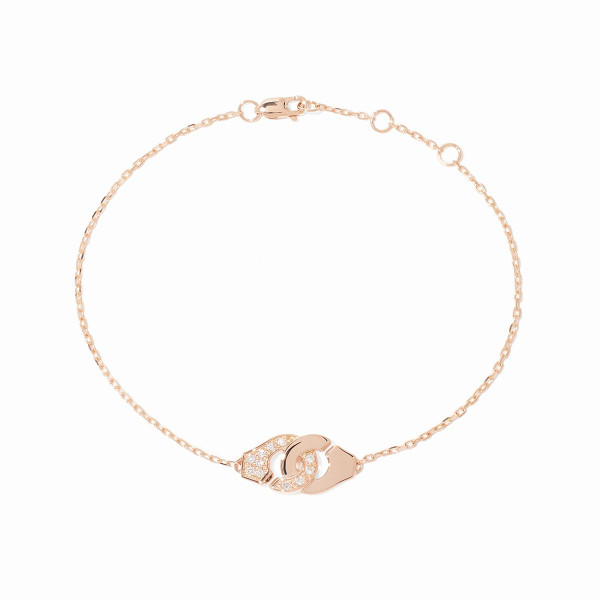 Bracelet sur chaîne Menottes dinh van XS or rose et diamants