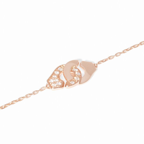 Bracelet sur chaîne Menottes dinh van XS or rose et diamants