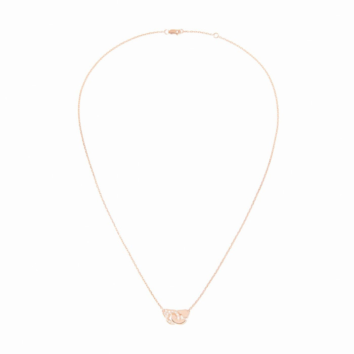Collier Menottes dinh van XS or rose et diamants