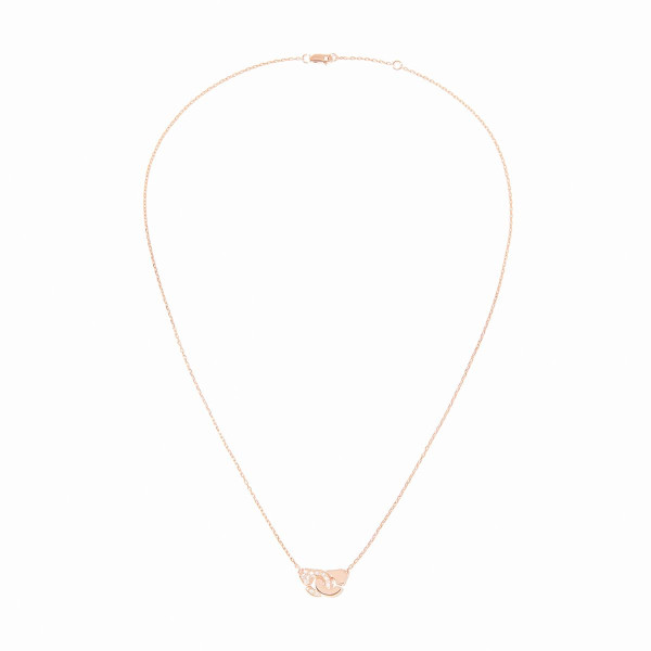 Collier Menottes dinh van XS or rose et diamants
