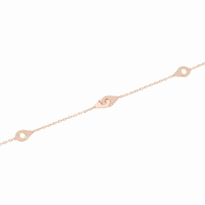 Bracelet sur chaîne Menottes dinh van multi-motifs or rose
