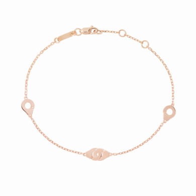 Bracelet sur chaîne Menottes dinh van multi-motifs or rose