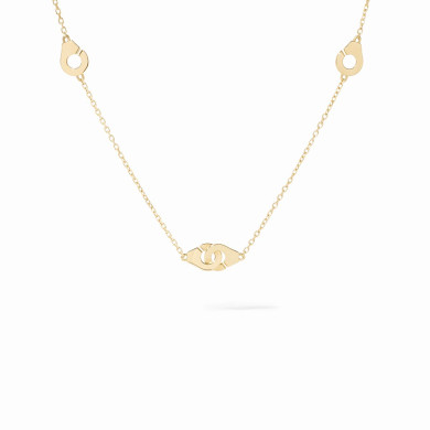 Collier Menottes dinh van multi-motifs or jaune