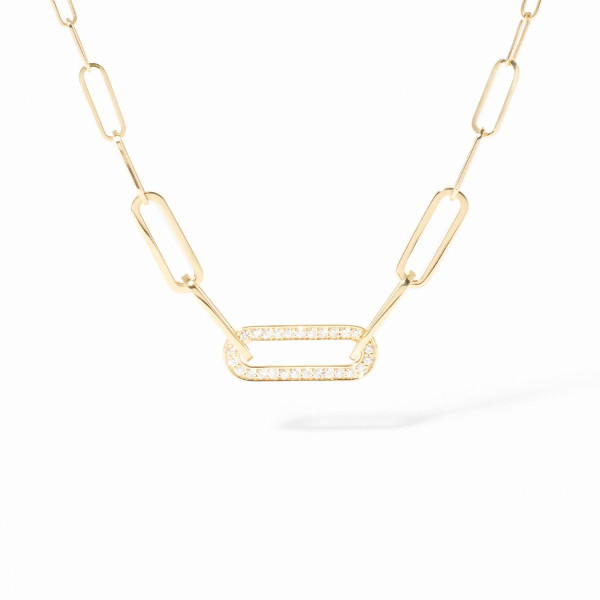 Collier Maillon petit modèle or jaune et diamants