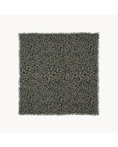 Grand Bandana Hachiko Leopard kaki chiné - Kujten
