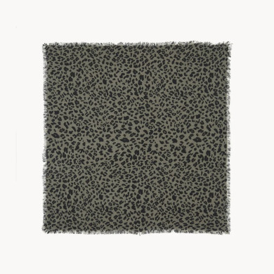 Grand Bandana Hachiko Leopard kaki chiné - Kujten