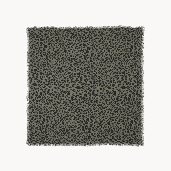 Grand Bandana Hachiko Leopard kaki chiné - Kujten