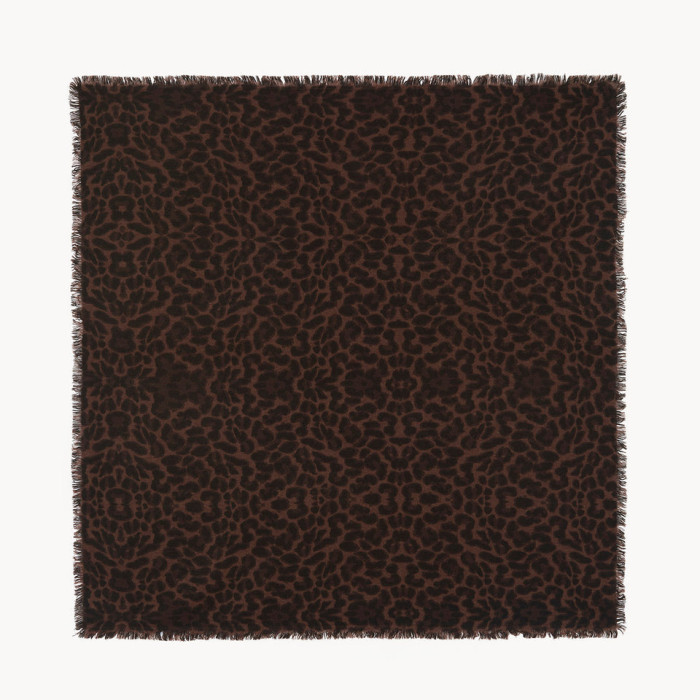 Grand Bandana Hachiko Leopard marron - Kujten