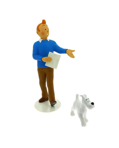 Statuette en résine Tintin et Milou - Collection "Le musée imaginaire de Tintin" (26 cm)