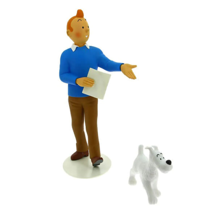 Statuette en résine Tintin et Milou - Collection "Le musée imaginaire de Tintin" (26 cm)