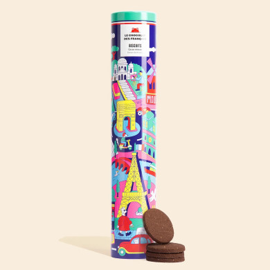 Biscuits cacao intense en boite métal décorée "Plan de Paris" - Le Chocolat des français