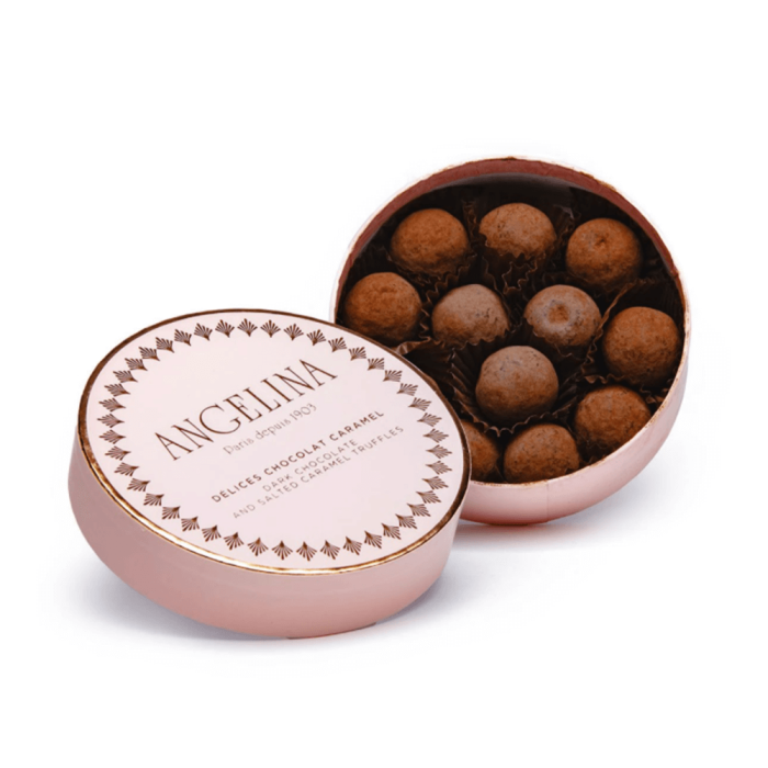 Box of chocolate and caramel truffles 125g Box of chocolate and caramel truffles 125g