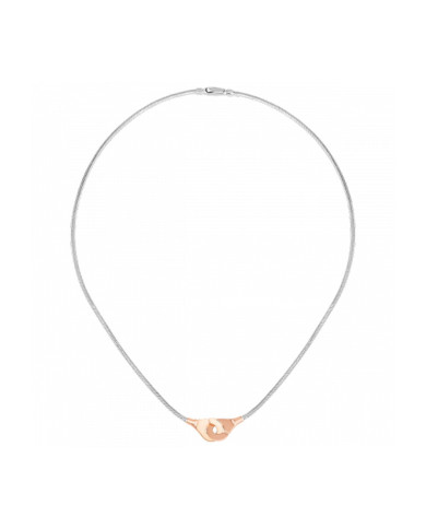 Menottes necklace in pink gold and silver
